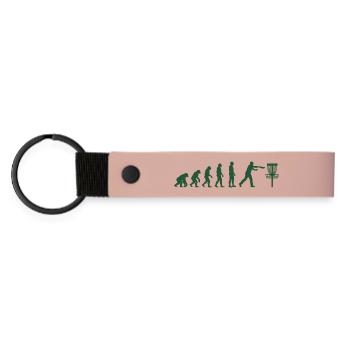 Disc Golf Evolution Funny Disc Golfer Flying Disc - Matte Pu Keyring - pink - Front