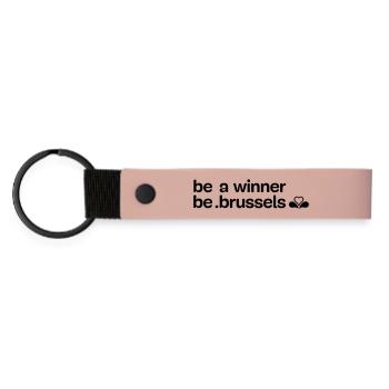 VolleyballBrüssel – Region Brüssel - Matte PU Schlüsselanhänger - Rosa - Vorne