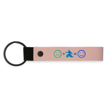 Self Defense Gift Idea for Aikido Exam - Matte Pu Keyring - pink - Front