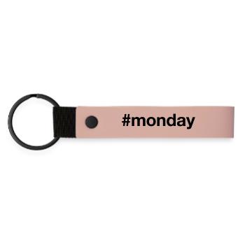 MONDAY Hashtag monday - Matte Pu Keyring - pink - Front