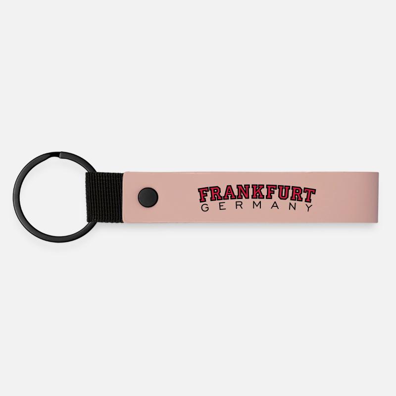 Frankfurt Germany Black&Red - Matte Pu Keyring - pink