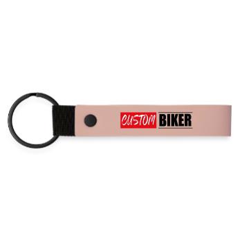 custom biker tuner bikes tuning autocollant autocollant - Porte-clés en PU mat - rose - Devant