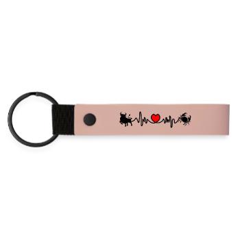 Heart rate cardio Taurus Cancer - Matte Pu Keyring - pink - Front