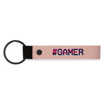 Gamer Neon Glitch - Matte Pu Keyring - pink - Front