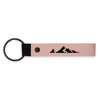 Berg - Matte PU Schlüsselanhänger - Rosa - Vorne