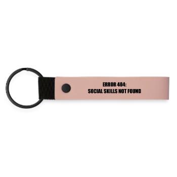 Error 404 Missing Social Skills - Matte Pu Keyring - pink - Front