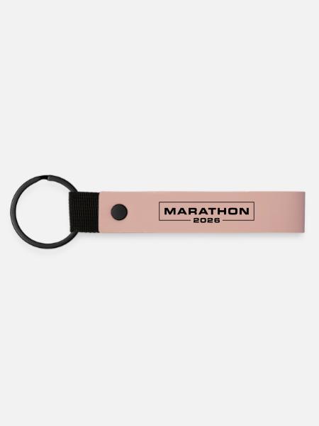 Marathon 2026 - Matte PU Schlüsselanhänger - Rosa
