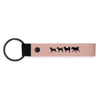 Développement du chien - Porte-clés en PU mat - rose - Devant