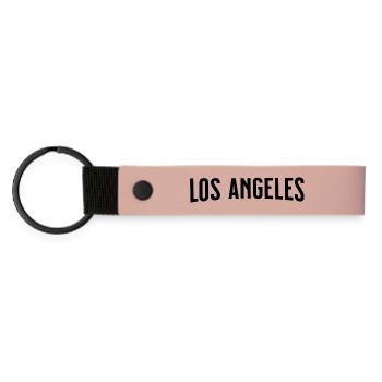 Los Angeles - Matte PU Schlüsselanhänger - Rosa - Vorne