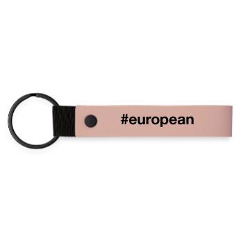 EUROPA Hashtag European Ich bin Europäer - Matte PU Schlüsselanhänger - Rosa - Vorne