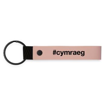 WALISISCH Hashtag Waliser Wales - Matte PU Schlüsselanhänger - Rosa - Vorne