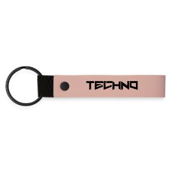 Techno - Matte PU Schlüsselanhänger - Rosa - Vorne