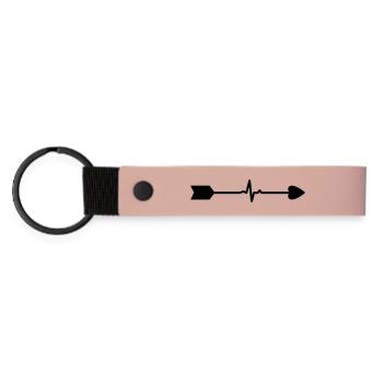 Pfeil mit Herz - Matte PU Schlüsselanhänger - Rosa - Vorne