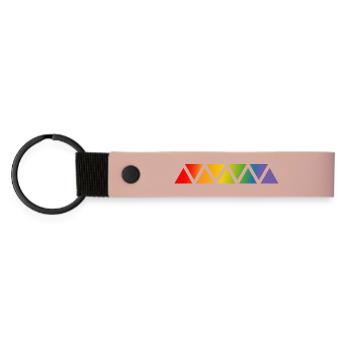 Triangle arc-en-ciel - Porte-clés en PU mat - rose - Devant