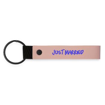 COUPLE. JUST MARRIED. EVJF. SAINT VALENTIN. MARIES - Porte-clés en PU mat - rose - Devant