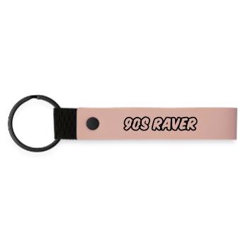 90er Jahre Raver Design. - Matte PU Schlüsselanhänger - Rosa - Vorne