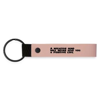 Dicton motivationnel anglais - Porte-clés en PU mat - rose - Devant