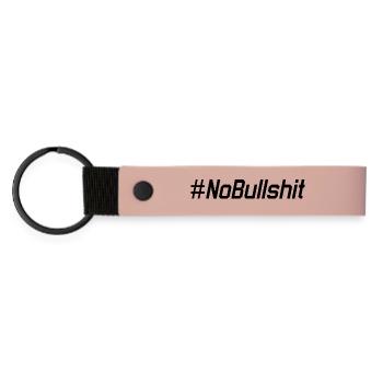 HASHTAG NO BULLSHIT #NoBullshit # No Bullshit - Matte PU Schlüsselanhänger - Rosa - Vorne
