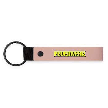 Feuerwerk Neon Schriftzug - Matte PU Schlüsselanhänger - Rosa - Vorne