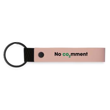 No CO2 Comment – Clean Energy Statement - Matte Pu Keyring - pink - Front