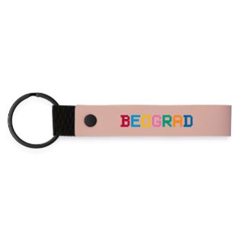 BEOGRAD Belgrade Belgrad - Matte PU Schlüsselanhänger - Rosa - Vorne