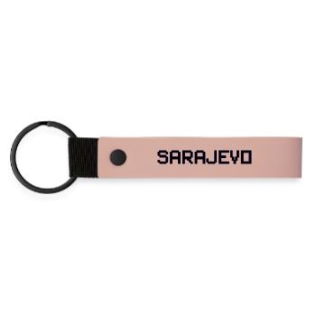 SARAJEVO Bosnien Bosnia - Matte PU Schlüsselanhänger - Rosa - Vorne