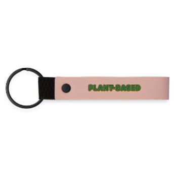 Lettrage rétro à base de plantes - Porte-clés en PU mat - rose - Devant