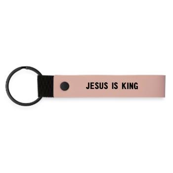 Jesus is king - Matte Pu Keyring - pink - Front