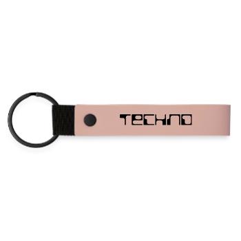 Techno-Bold-Logo-Design - Matte PU Schlüsselanhänger - Rosa - Vorne