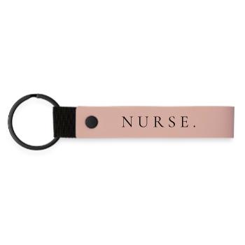 Nurse Shirt Ästhetisch – Minimalistisch – Geschenk - Matte PU Schlüsselanhänger - Rosa - Vorne