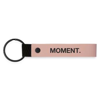 Moment – Conception de texte minimaliste - Porte-clés en PU mat - rose - Devant