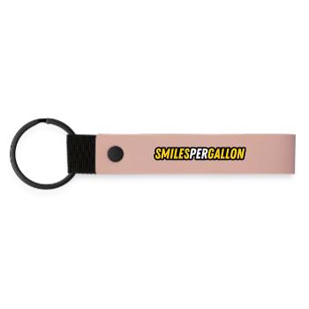 JDM-Aufkleber – LÄCHELN PRO GALLONE - Matte PU Schlüsselanhänger - Rosa - Vorne