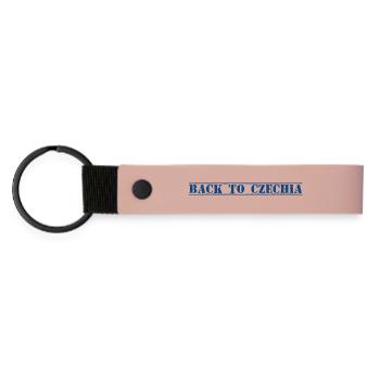 Czechia, Czech Republic - Matte Pu Keyring - pink - Front
