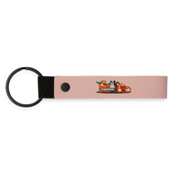 Tronçonneuse et conteneur combiné - Porte-clés en PU mat - rose - Devant