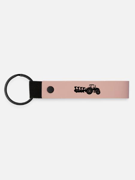 Pflug für Traktoren - Matte PU Schlüsselanhänger - Rosa