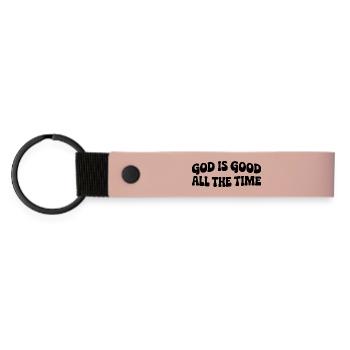 Gott ist gut - Matte PU Schlüsselanhänger - Rosa - Vorne