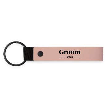 Groom 2026 - Matte PU Schlüsselanhänger - Rosa - Vorne
