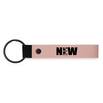 New – The Best Year Bold Typography Design - Matte PU Schlüsselanhänger - Rosa - Vorne