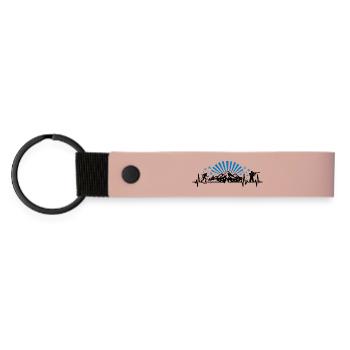 Fan cadeau Biathlon Heartbeat - Porte-clés en PU mat - rose - Devant