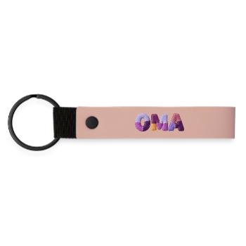 Granny Patchwork Letters Top Trend - Matte Pu Keyring - pink - Front