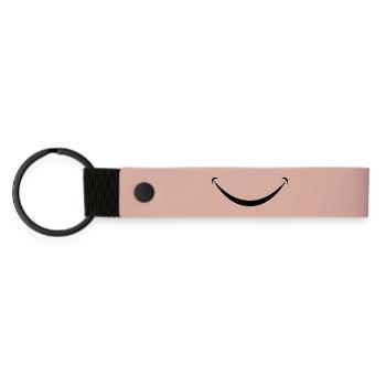 smile - Matte Pu Keyring - pink - Front