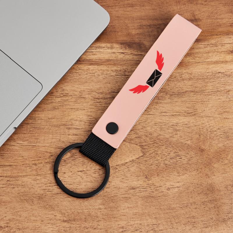 Express Mail Envelope Winged Post Matte Pu Keyring