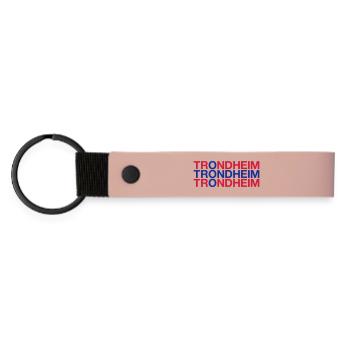 TRONDHEIM Norway Norwegen Norge Norwegische Flagge - Matte PU Schlüsselanhänger - Rosa - Vorne