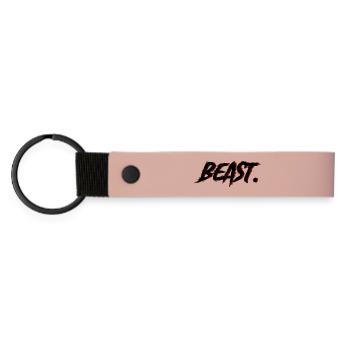 Beast Brushstroke Red on Black - Matte Pu Keyring - pink - Front