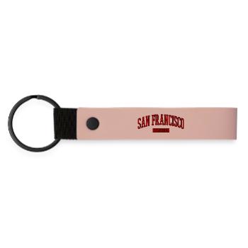 Lettrage rétro de San Francisco - Porte-clés en PU mat - rose - Devant