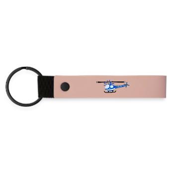 Hubschrauber Police Kinder - Matte PU Schlüsselanhänger - Rosa - Vorne