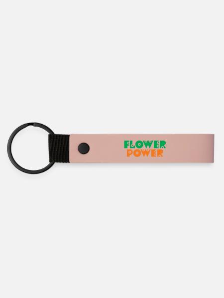 Blumenkind Hippie - Matte PU Schlüsselanhänger - Rosa