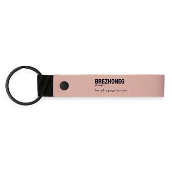 BREZHONEG Bretonisch Bretagne - Matte PU Schlüsselanhänger - Rosa - Vorne