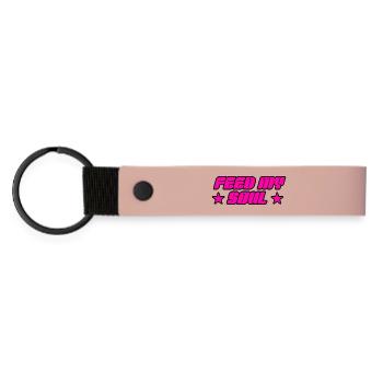 Füttere meine Seele - Matte PU Schlüsselanhänger - Rosa - Vorne