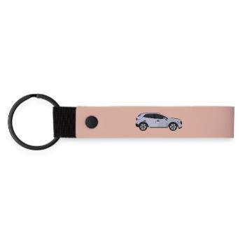 Auto - Matte PU Schlüsselanhänger - Rosa - Vorne